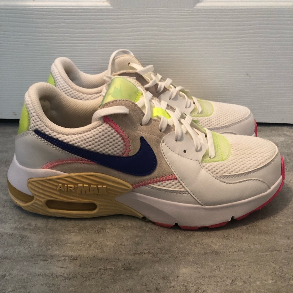 Nike Air Max White with Blue and Pink Highlights